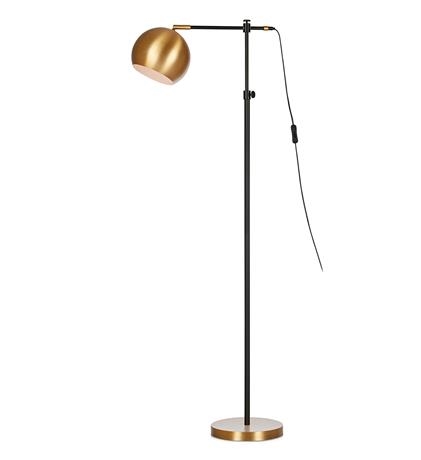 Chester gulvlampe i metal Sort og Bronze, med afbryder på ledning, MAX 40W E27, bredde 25 cm, dybde 54 cm, højde 135 cm.